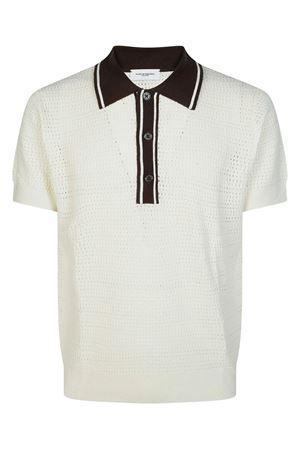 Polo lavorata a maglia bianco sporco PAOLO PECORA | A020F6001102